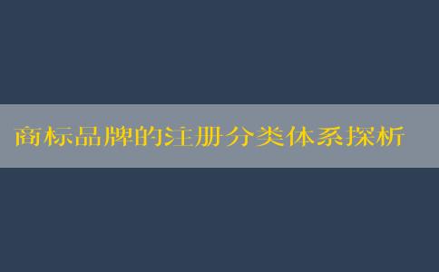 商標(biāo)品牌的注冊(cè)分類體系探析