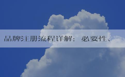 品牌注冊(cè)流程詳解：必要性、申請(qǐng)條件、費(fèi)用標(biāo)準(zhǔn)和申請(qǐng)方式